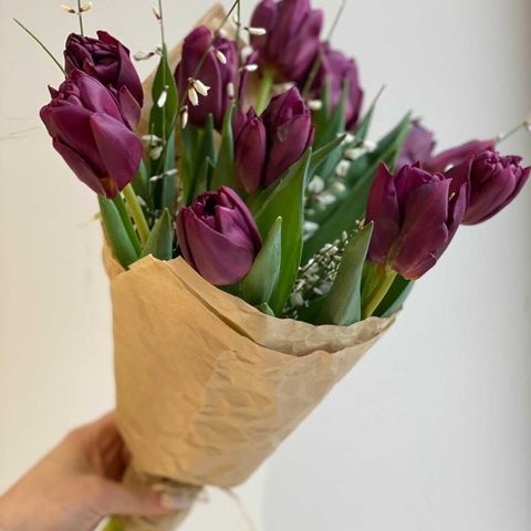 11 пионовидных тюльпанов купить c доставкой по Омску