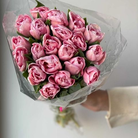 Тюльпан пионовидный розовый купить c доставкой по Омску